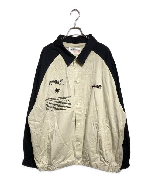 CONVERSE TOKYO（コンバーストウキョウ）CONVERSE TOKYO (コンバーストウキョウ) overprint (オーバープリント) TIGER COACH JACKET ベージュ×ブラック サイズ:ＸＬの古着・服飾アイテム