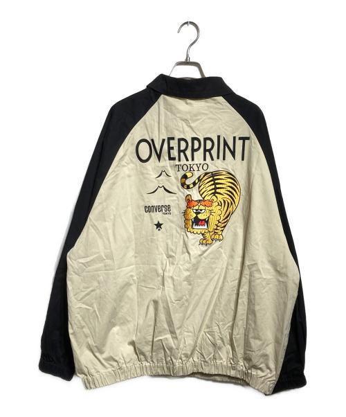 CONVERSE TOKYO（コンバーストウキョウ）CONVERSE TOKYO (コンバーストウキョウ) overprint (オーバープリント) TIGER COACH JACKET ベージュ×ブラック サイズ:ＸＬの古着・服飾アイテム