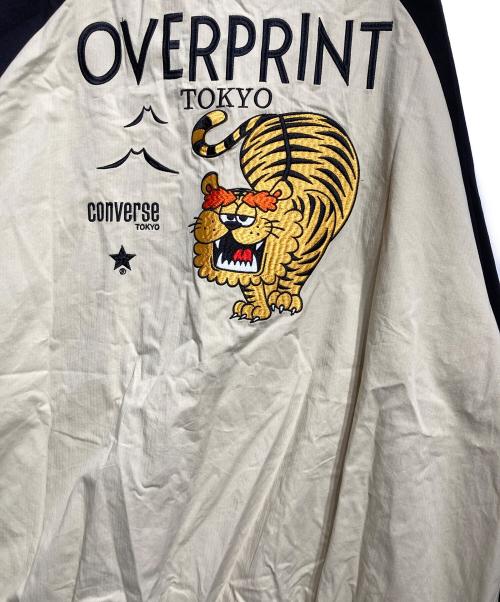 CONVERSE TOKYO（コンバーストウキョウ）CONVERSE TOKYO (コンバーストウキョウ) overprint (オーバープリント) TIGER COACH JACKET ベージュ×ブラック サイズ:ＸＬの古着・服飾アイテム