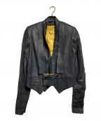 ANN DEMEULEMEESTERアンドゥムルメステール）の古着「レザージャケット/Leather jacket」｜ブラック
