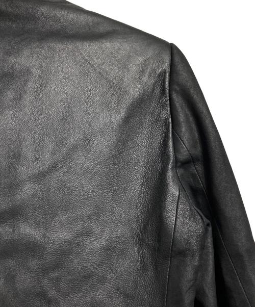 ANN DEMEULEMEESTER（アンドゥムルメステール）ANN DEMEULEMEESTER (アンドゥムルメステール) レザージャケット/Leather jacket ブラック サイズ:XSの古着・服飾アイテム
