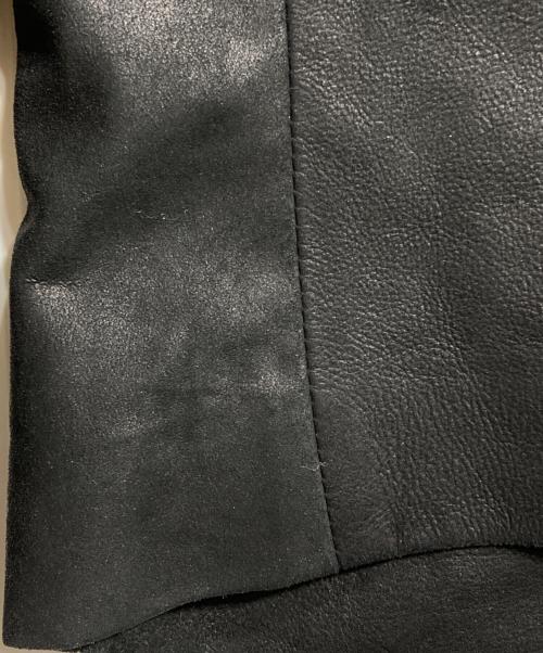 ANN DEMEULEMEESTER（アンドゥムルメステール）ANN DEMEULEMEESTER (アンドゥムルメステール) レザージャケット/Leather jacket ブラック サイズ:XSの古着・服飾アイテム