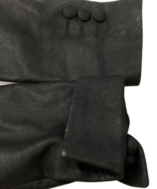 ANN DEMEULEMEESTER（アンドゥムルメステール）ANN DEMEULEMEESTER (アンドゥムルメステール) レザージャケット/Leather jacket ブラック サイズ:XSの古着・服飾アイテム