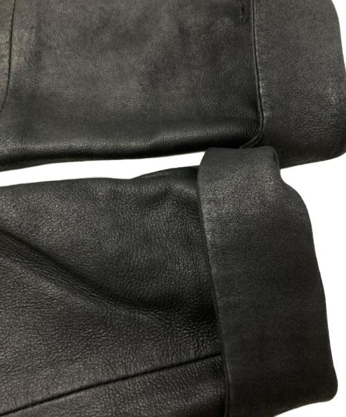 ANN DEMEULEMEESTER（アンドゥムルメステール）ANN DEMEULEMEESTER (アンドゥムルメステール) レザージャケット/Leather jacket ブラック サイズ:XSの古着・服飾アイテム