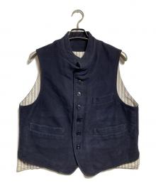45R（フォーティファイブ・アール）の古着「コットンフランネルの908スタンドベスト/Stand-collar vest」｜ネイビー