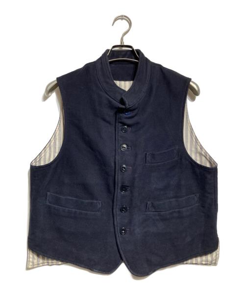 45R（フォーティファイブ・アール）45R (フォーティファイブ・アール) コットンフランネルの908スタンドベスト/Stand-collar vest ネイビー サイズ:3の古着・服飾アイテム