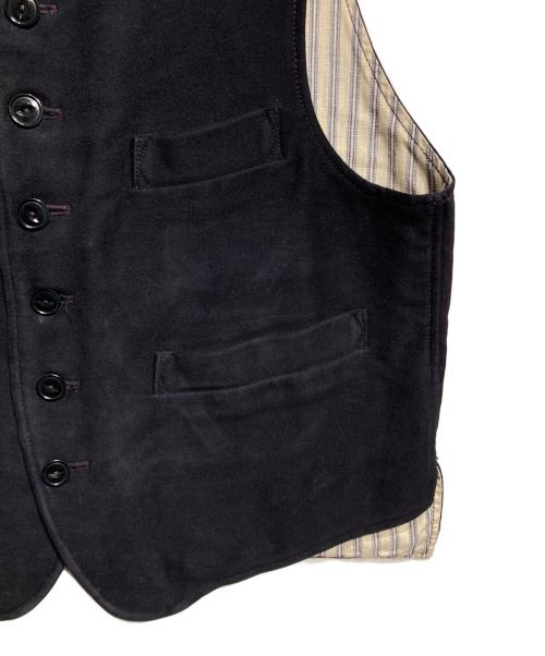 45R（フォーティファイブ・アール）45R (フォーティファイブ・アール) コットンフランネルの908スタンドベスト/Stand-collar vest ネイビー サイズ:3の古着・服飾アイテム