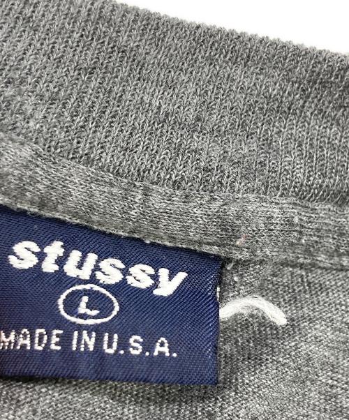 stussy（ステューシー）stussy (ステューシー) 90s フロントロゴTシャツ グレー サイズ:Lの古着・服飾アイテム