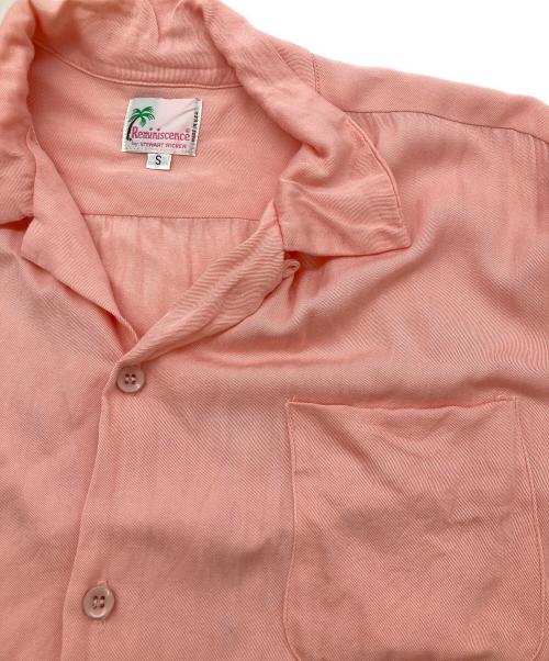 Reminiscence（レミニセンス）Reminiscence (レミニセンス) 80s レーヨンオープンカラーシャツ ピンク サイズ:Sの古着・服飾アイテム