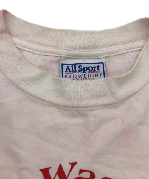 ALL SPORT（オールスポーツ）ALL SPORT (オールスポーツ) 偉人プリントTシャツ ピンク サイズ:XLの古着・服飾アイテム