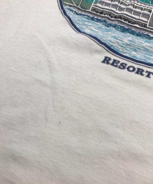 DISNEY（ディズニ―）Disney (ディズニ―) 90s DIXIE LANDINGS ホテルプリントTシャツ ホワイト サイズ:XLの古着・服飾アイテム