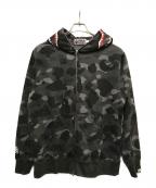A BATHING APEアベイシングエイプ）の古着「COLOR CAMO SHARK FULL ZIP HOODIE」｜グレー