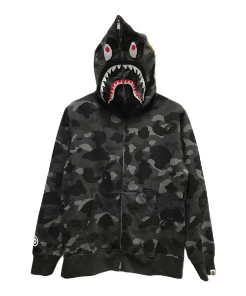 A BATHING APE（アベイシングエイプ）A BATHING APE (アベイシングエイプ) COLOR CAMO SHARK FULL ZIP HOODIE グレー サイズ:Lの古着・服飾アイテム