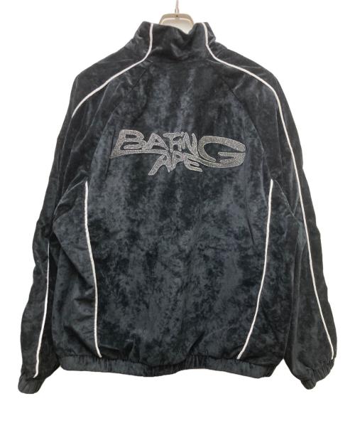 A BATHING APE（アベイシングエイプ）A BATHING APE (アベイシングエイプ) LOGO VELVET RELAXED FIT TRACK JACKET ブラック サイズ:Lの古着・服飾アイテム