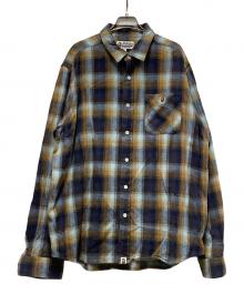A BATHING APE（アベイシングエイプ）の古着「コットンフランネルシャツ」｜ブルー×ブラウン