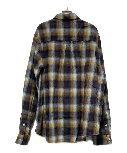 A BATHING APE（アベイシングエイプ）A BATHING APE (アベイシングエイプ) コットンフランネルシャツ ブルー×ブラウン サイズ:XLの古着・服飾アイテム