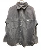 Sea Room lynnシールームリン）の古着「Wideカフスdenim シャツジャケット」｜ブラック