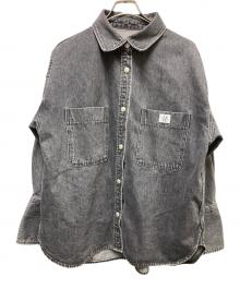 Sea Room lynn（シールームリン）の古着「Wideカフスdenim シャツジャケット」｜ブラック