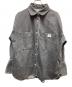 Sea Room lynn（シールームリン）の古着「Wideカフスdenim シャツジャケット」｜ブラック