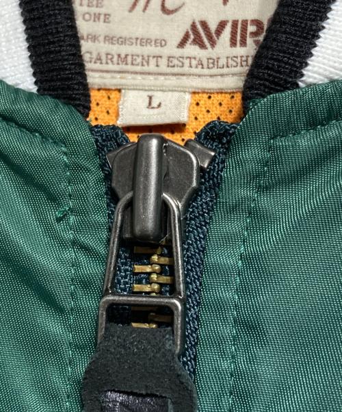 AVIREX（アヴィレックス）AVIREX (アヴィレックス) ナイロンスタジャン/Nylon jacket グリーン×ブラック サイズ:Lの古着・服飾アイテム