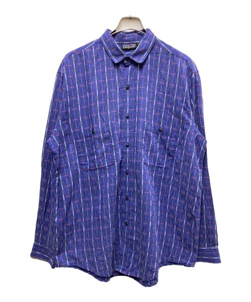 Patagonia（パタゴニア）Patagonia (パタゴニア) 90s コットンチェックシャツ ブルー サイズ:SIZE Lの古着・服飾アイテム