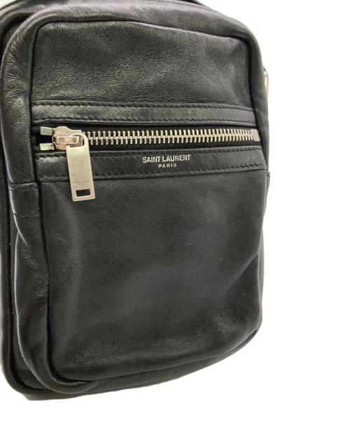 Saint Laurent Paris（サンローランパリ）Saint Laurent Paris (サンローランパリ) レザーショルダーバッグ ブラックの古着・服飾アイテム