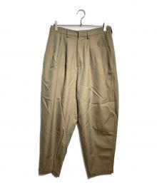 Dulcamara（ドゥルカマラ）の古着「2タック ワイドパンツ/Double-pleated wide-leg trousers」｜オリーブ