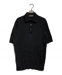 FILIPPO DE LAURENTIIS（フィリッポ・デ・ローレンティス）の古着「コットンニットポロシャツ」｜ブラック