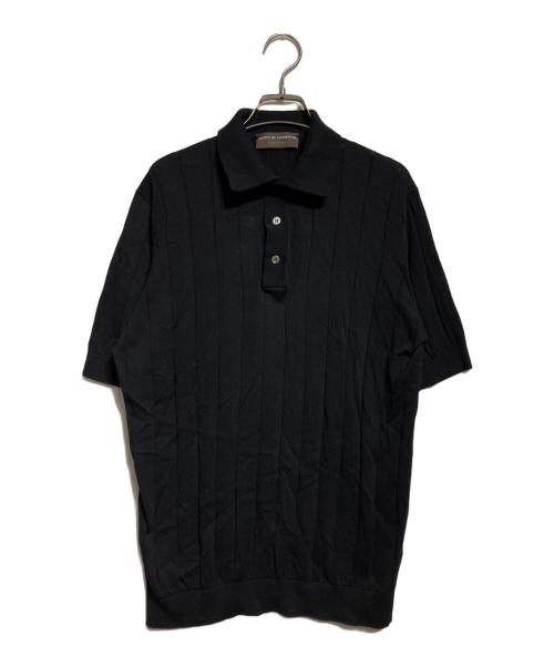 FILIPPO DE LAURENTIIS（フィリッポ・デ・ローレンティス）FILIPPO DE LAURENTIIS (フィリッポ・デ・ローレンティス) コットンニットポロシャツ ブラック サイズ:50の古着・服飾アイテム