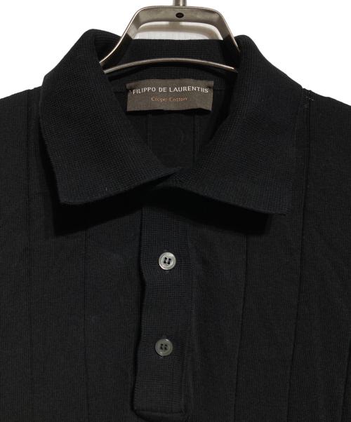 FILIPPO DE LAURENTIIS（フィリッポ・デ・ローレンティス）FILIPPO DE LAURENTIIS (フィリッポ・デ・ローレンティス) コットンニットポロシャツ ブラック サイズ:50の古着・服飾アイテム