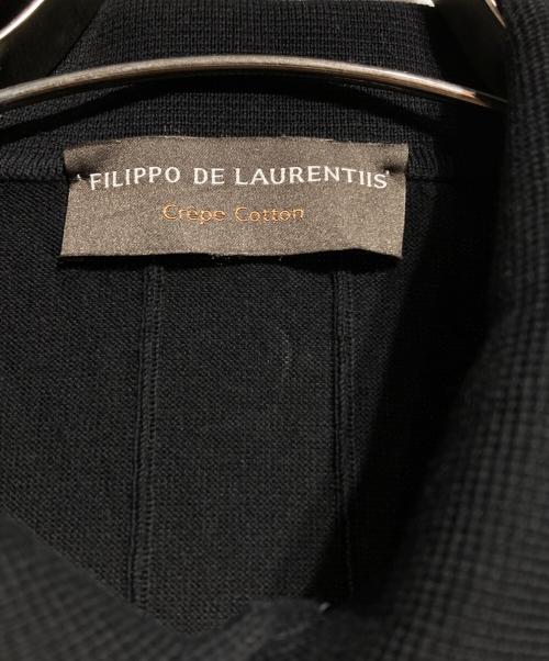 FILIPPO DE LAURENTIIS（フィリッポ・デ・ローレンティス）FILIPPO DE LAURENTIIS (フィリッポ・デ・ローレンティス) コットンニットポロシャツ ブラック サイズ:50の古着・服飾アイテム