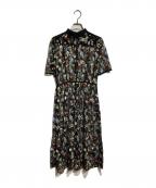 LOKITHOロキト）の古着「Flower Embroidery Dress/フラワー 刺繍ドレス」｜ブラック