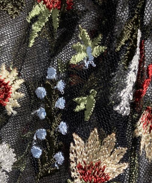 LOKITHO（ロキト）LOKITHO (ロキト) Flower Embroidery Dress/フラワー 刺繍ドレス ブラック サイズ:2の古着・服飾アイテム