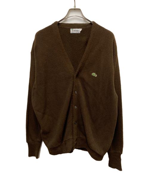 IZOD LACOSTE（アイゾッド ラコステ）IZOD LACOSTE (アイゾッド ラコステ) 70s アクリルカーディガン ブラウン サイズ:XLの古着・服飾アイテム