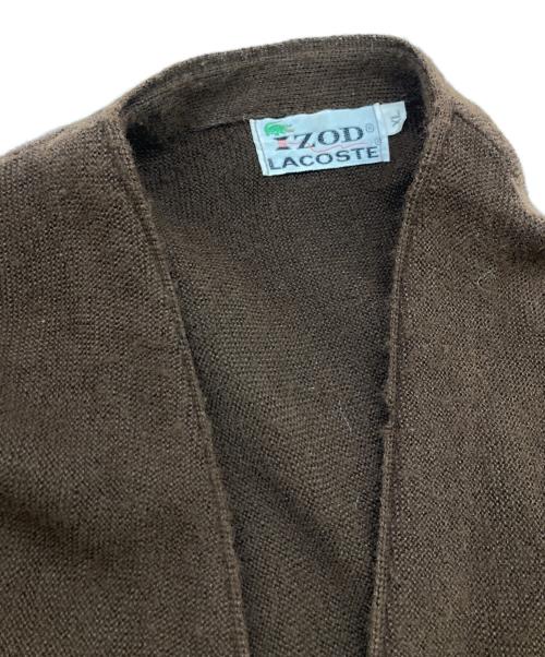 IZOD LACOSTE（アイゾッド ラコステ）IZOD LACOSTE (アイゾッド ラコステ) 70s アクリルカーディガン ブラウン サイズ:XLの古着・服飾アイテム