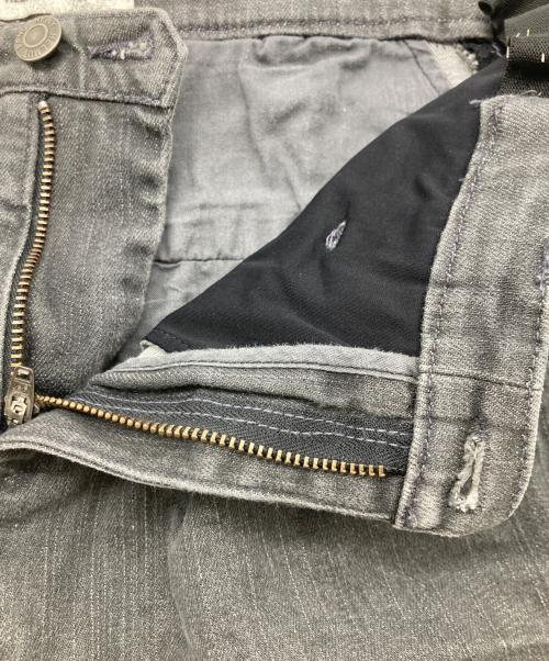 HELMUT LANG（ヘルムートラング）HELMUT LANG (ヘルムートラング) 2タックショートデニムパンツ グレー×ブラック サイズ:25の古着・服飾アイテム