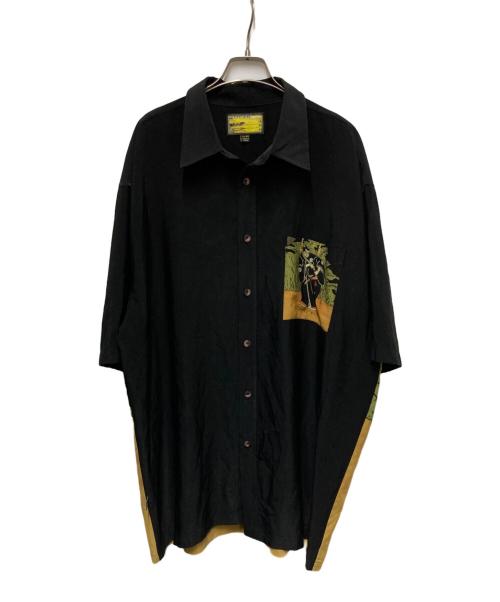 FIRST DOWN（ファーストダウン）FIRST DOWN (ファーストダウン) 90s 浮世絵大判プリントシャツ ブラック サイズ:XLの古着・服飾アイテム