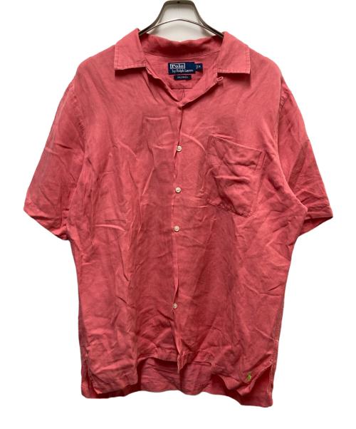 POLO RALPH LAUREN（ポロ・ラルフローレン）POLO RALPH LAUREN (ポロ・ラルフローレン) 90s CALDWELL リネンシルクループカラーシャツ ピンク サイズ:Mの古着・服飾アイテム