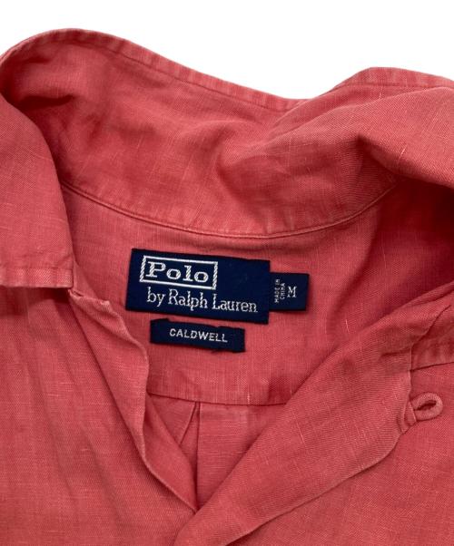 POLO RALPH LAUREN（ポロ・ラルフローレン）POLO RALPH LAUREN (ポロ・ラルフローレン) 90s CALDWELL リネンシルクループカラーシャツ ピンク サイズ:Mの古着・服飾アイテム