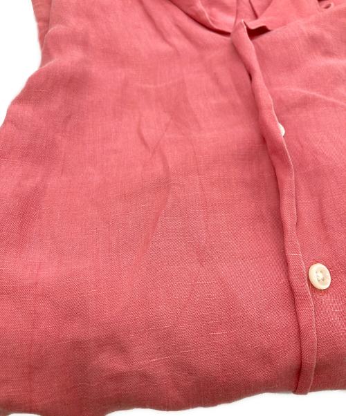 POLO RALPH LAUREN（ポロ・ラルフローレン）POLO RALPH LAUREN (ポロ・ラルフローレン) 90s CALDWELL リネンシルクループカラーシャツ ピンク サイズ:Mの古着・服飾アイテム