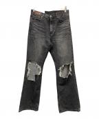 ANDERSON BELLアンダースンベル）の古着「DESTROYED BOOTS CUT WIDE PANTS」｜ブラック