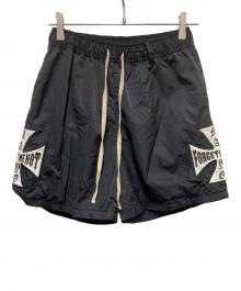 MAYO（メイヨー）の古着「IRON CROSS EMBROIDERY 2WAY NYLON SHORTS」｜ブラック