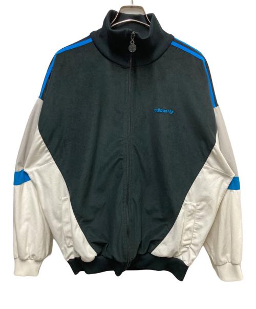 adidas（アディダス）adidas (アディダス) 80s ベロアトラックジャケット ホワイト×ブラック サイズ:不明の古着・服飾アイテム