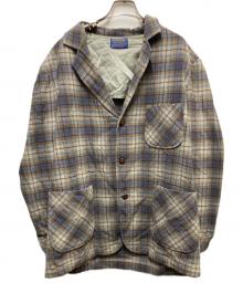 PENDLETON（ペンドルトン）の古着「70s-80s ウールチェック3Bジャケット」｜ブルー×ベージュ