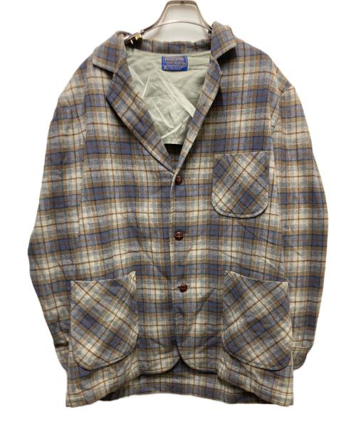 PENDLETON（ペンドルトン）PENDLETON (ペンドルトン) 70s-80s ウールチェック3Bジャケット ブルー×ベージュ サイズ:XLの古着・服飾アイテム