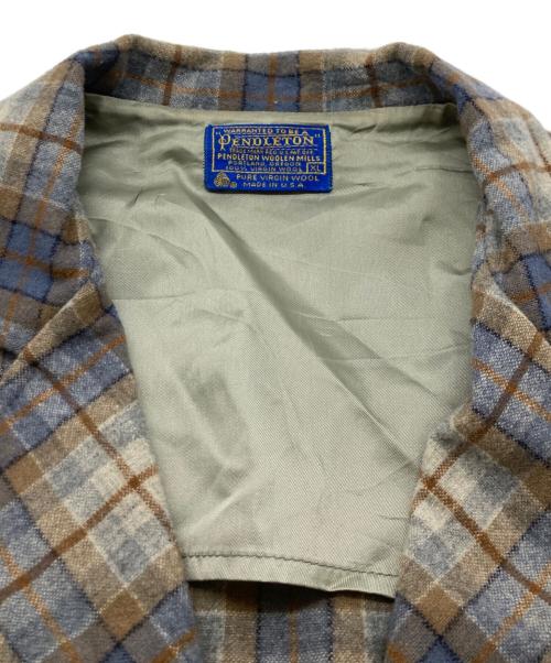 PENDLETON（ペンドルトン）PENDLETON (ペンドルトン) 70s-80s ウールチェック3Bジャケット ブルー×ベージュ サイズ:XLの古着・服飾アイテム