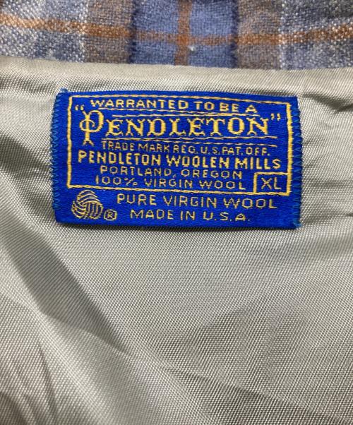 PENDLETON（ペンドルトン）PENDLETON (ペンドルトン) 70s-80s ウールチェック3Bジャケット ブルー×ベージュ サイズ:XLの古着・服飾アイテム