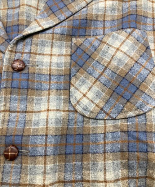 PENDLETON（ペンドルトン）PENDLETON (ペンドルトン) 70s-80s ウールチェック3Bジャケット ブルー×ベージュ サイズ:XLの古着・服飾アイテム