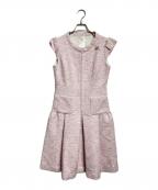 Reneルネ）の古着「ミツバチビジューツイードワンピース/Honeybee Bijou Tweed Dress」｜ピンク