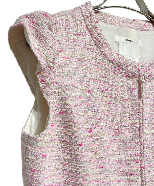 Rene（ルネ）Rene (ルネ) ミツバチビジューツイードワンピース/Honeybee Bijou Tweed Dress ピンク サイズ:34の古着・服飾アイテム
